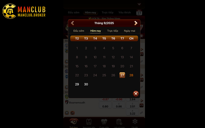 Lịch thi đấu bóng đá nổi bật trong sảnh thể thao ManClub